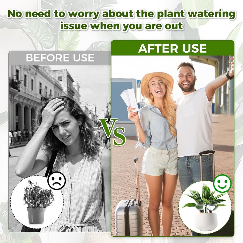GLOBNGIAO 4 Pcs Self Watering Globes Plastic Automatic Watering Planter for Indoor Plants 17.5 oz drip Irrigation Watering Bulbs with Slow Release Control (Green) - Image 4